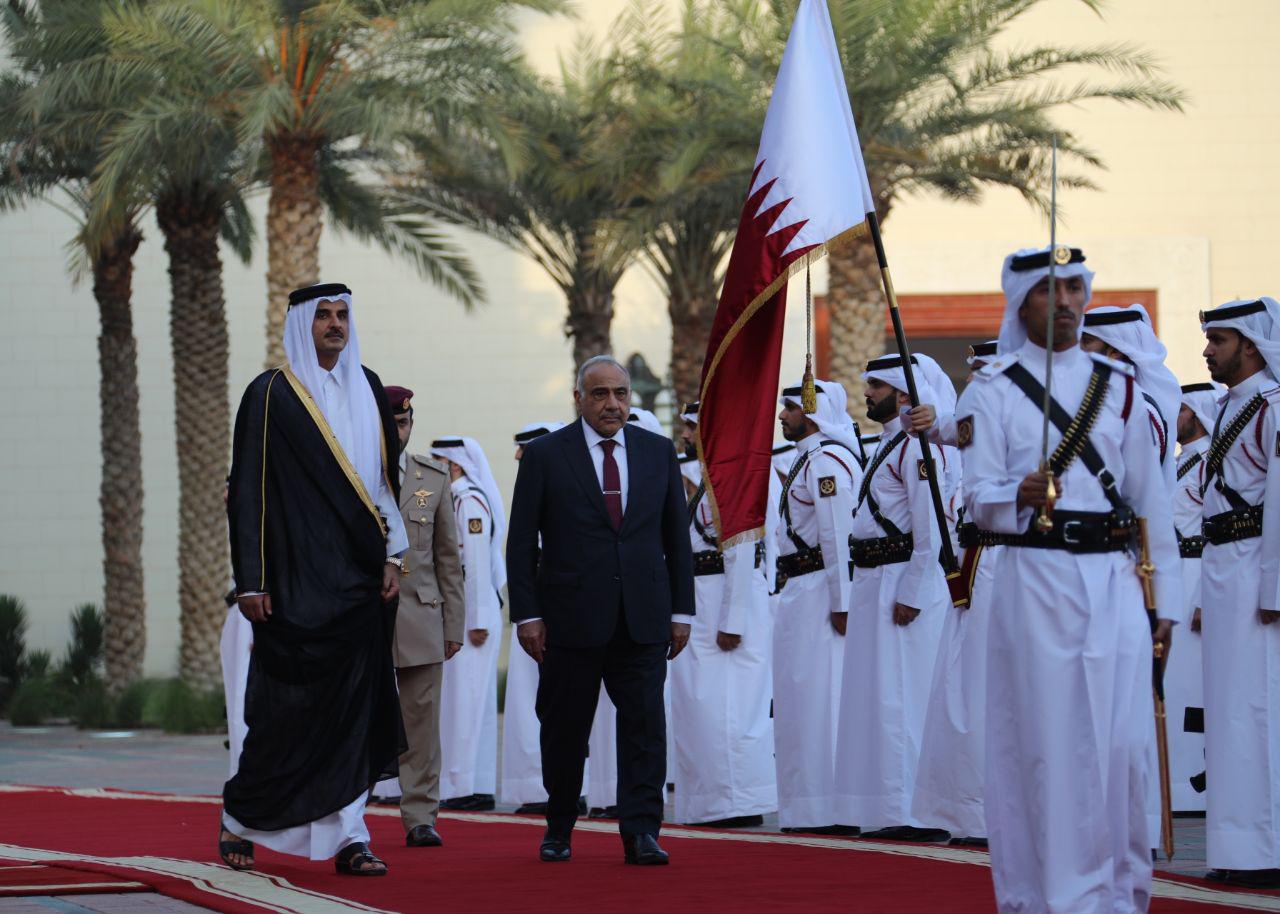 عبدالمهدي يبدأ مباحثات ثنائية في قطر