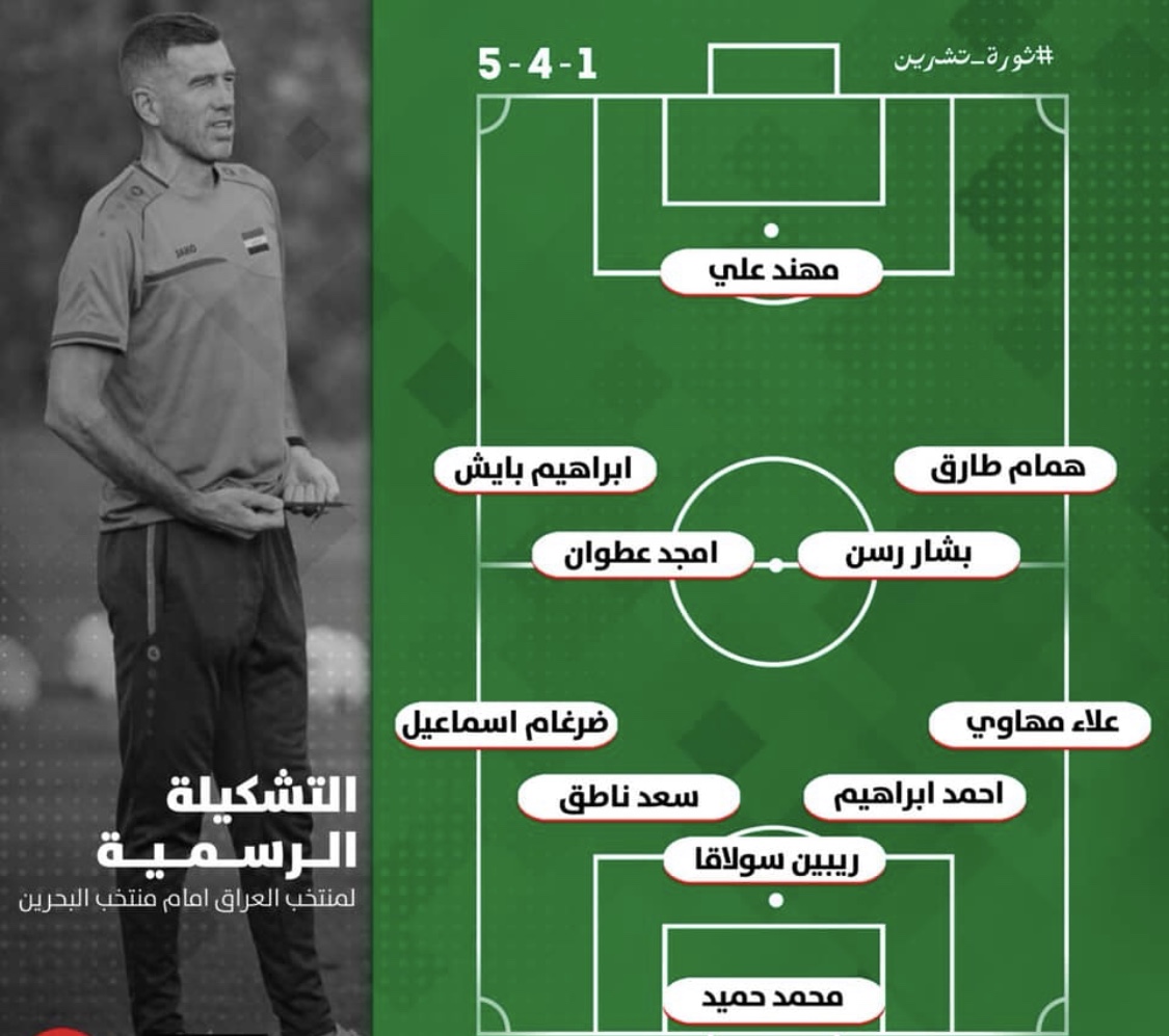 تعرف على تشكيلة المنتخب الوطني امام البحرين اليوم