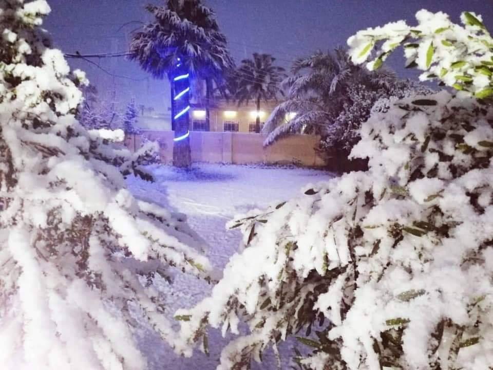 بالصور : الثلوج تغطي بغداد