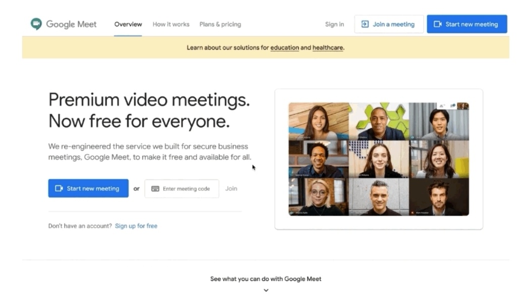 غوغل تطلق خدمتها للمكالمات المرئية الجماعية Google Meet مجاناً للجميع