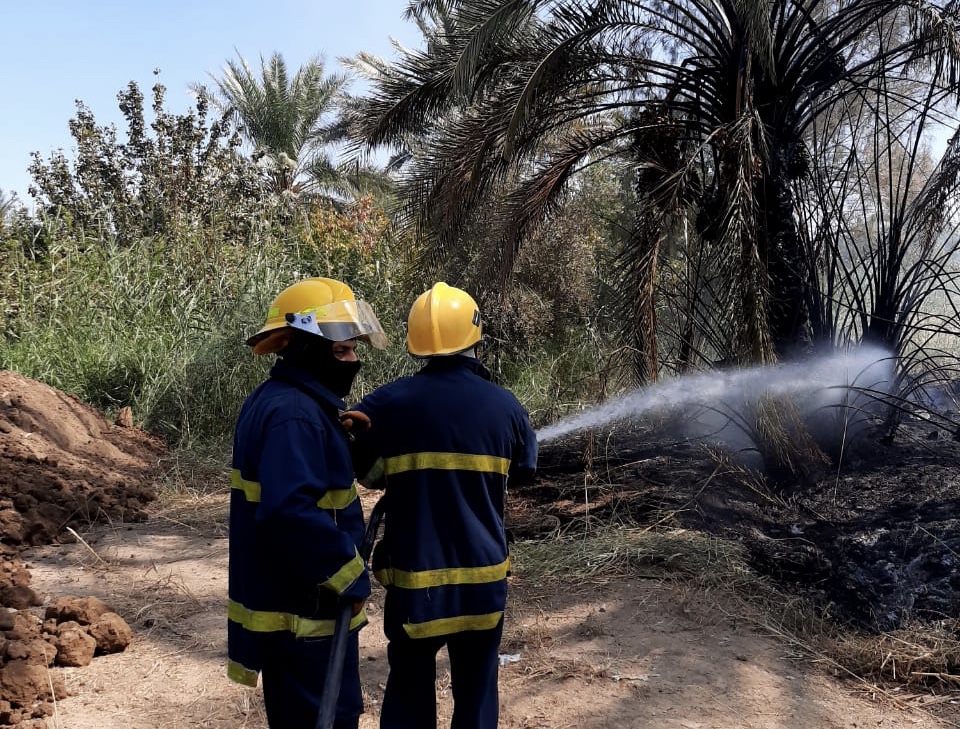 حريق يلتهم احد بساتين النعمانية والدفاع المدني يتدخل