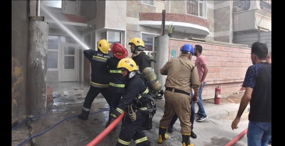 إنقاذ 75 مواطنا من حريق بالكرادة