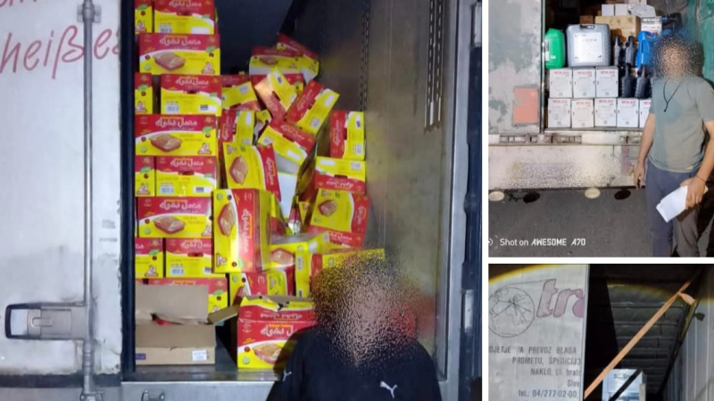ضبط شاحنات محملة بمواد مهربة وغير مرخصة في كركوك
