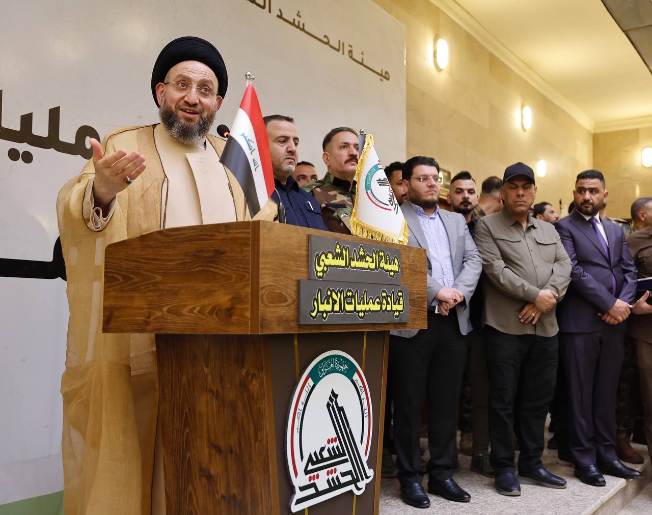 عمار الحكيم من الأنبار: الحشد الشعبي تحت المجهر وحماية سمعته مسؤولية الجميع