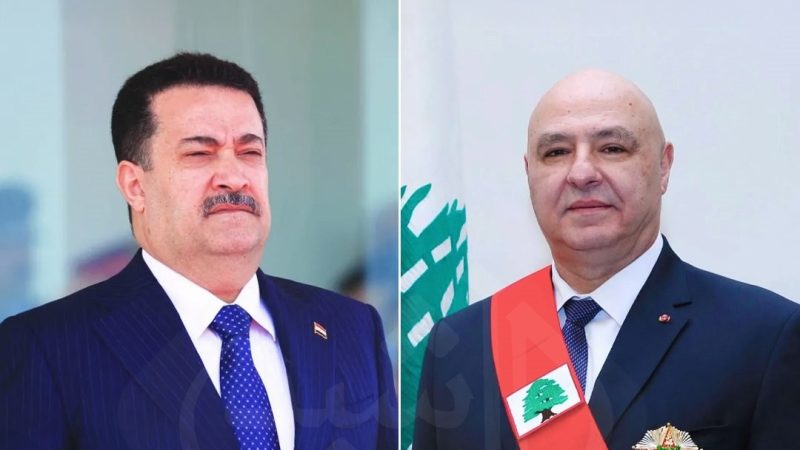 السوداني يستقبل الرئيس اللبناني جوزيف عون في بغداد