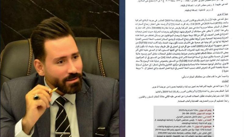 غدا .. المحكمة الاتحادية تنظر بدعوى قدمها محامي للطعن بفقرة منع تظليل السيارات بقانون المرور
