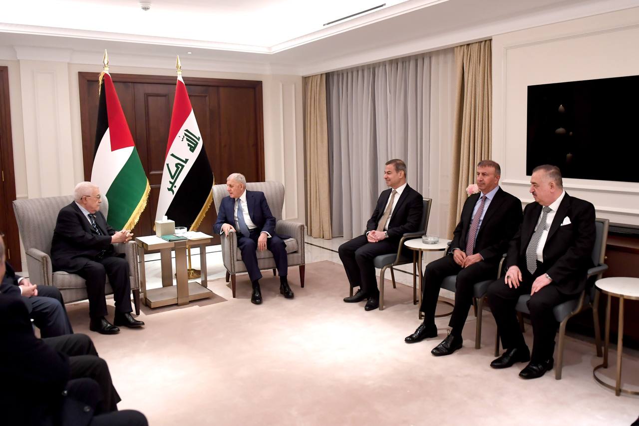 رئيس الجمهورية يؤكد لعباس دعم العراق الثابت لحقوق الشعب الفلسطيني وإقامة دولته المستقلة