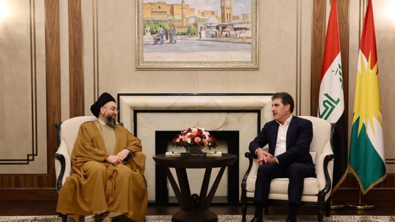 السيد الحكيم يلتقي نيجيرفان بارزاني ويثمن الاتفاق النفطي الأخير