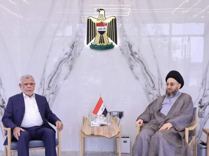 الحكيم للعامري: من الضروري المضي في إكمال الكابينة الوزارية ودعم حكومة الزيدي