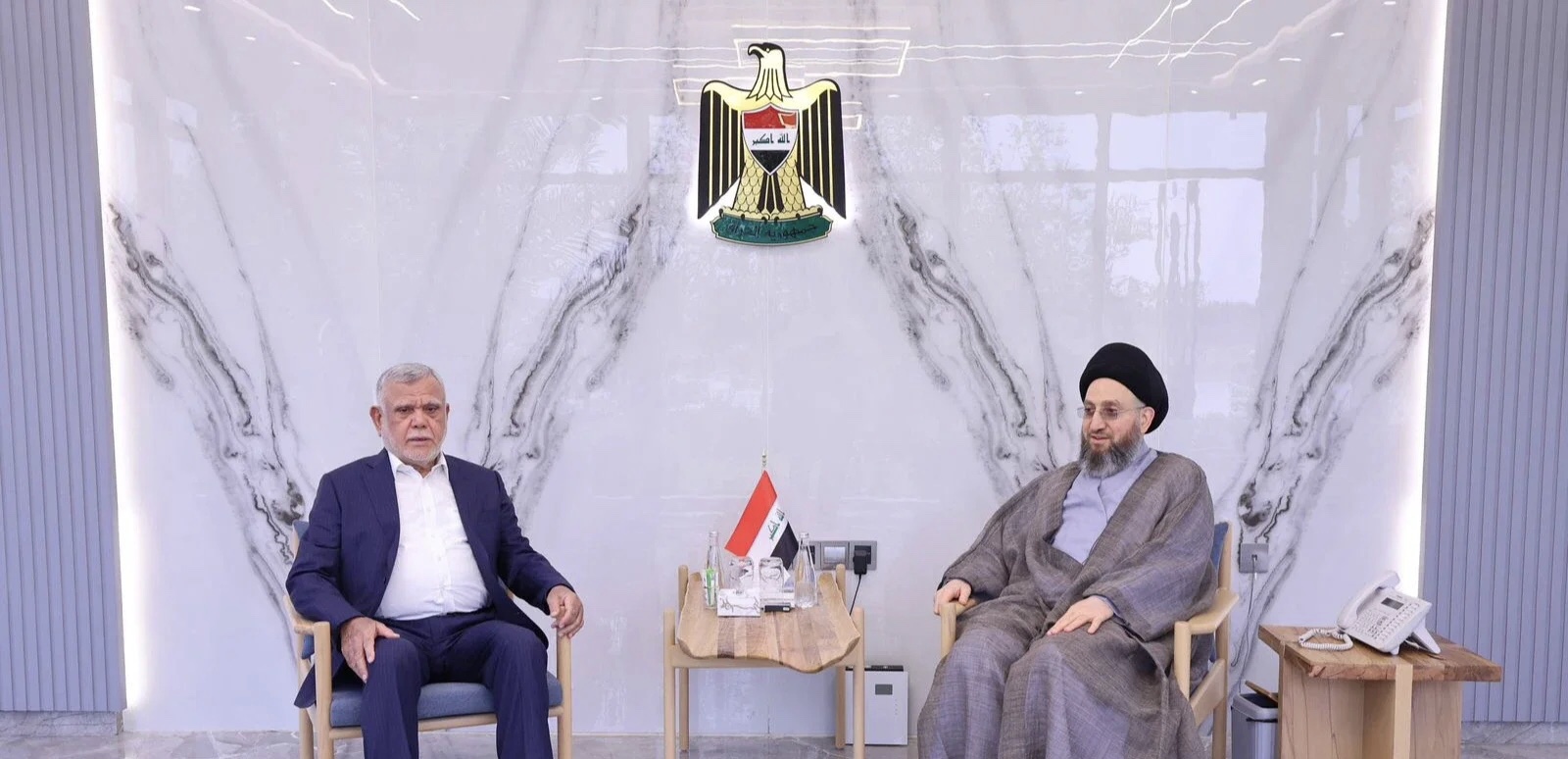 الحكيم للعامري: من الضروري المضي في إكمال الكابينة الوزارية ودعم حكومة الزيدي