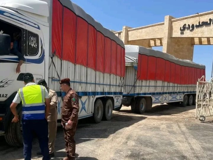 أول ثلاث شحنات تجارية تدخل العراق من سوريا عبر ربيعة
