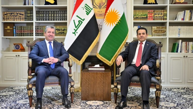 مسرور بارزاني وقاسم الأعرجي يؤكدان دعم الحكومة الاتحادية وحل القضايا العالقة وفق الدستور