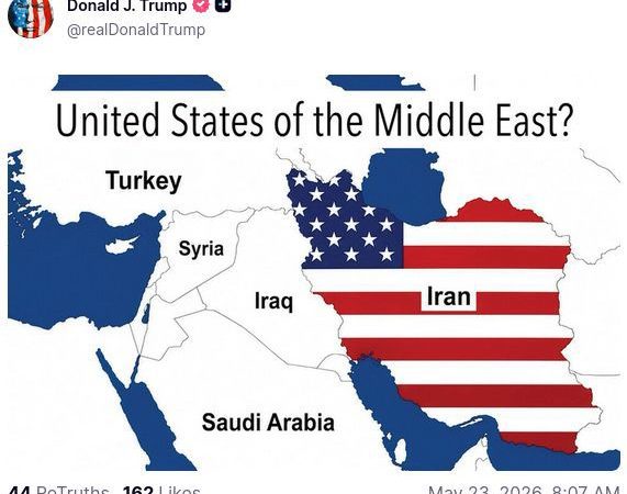 رسالة غامضة جديدة.. ترامب “يغطي” إيران بالعلم الأمريكي