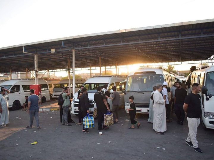 النقل تعلن انتهاء التفويج العكسي لزائري الأربعين واستئناف العمل في مرآب كربلاء الموحد