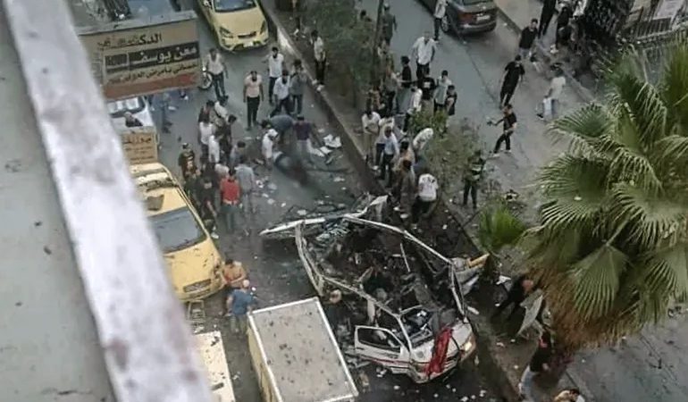 انفجار عبوة ناسفة داخل حافلة في مدينة جرمانا بريف دمشق