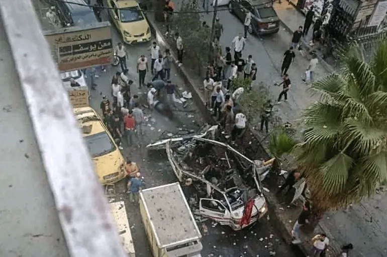 انفجار عبوة ناسفة داخل حافلة في مدينة جرمانا بريف دمشق